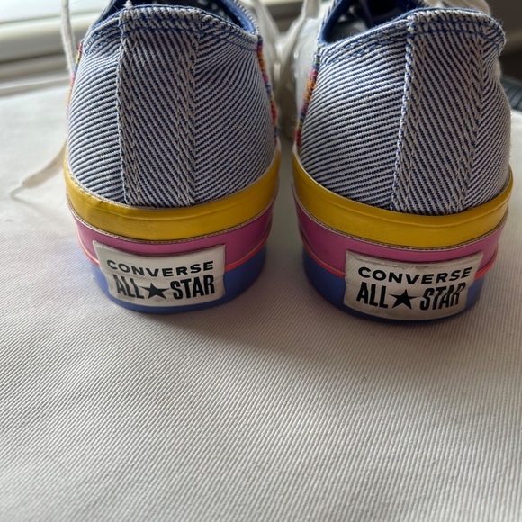 Converse Chuck Taylor All Star Platform Sneakers - Blue & White - Women 7 - Picture 5 of 8